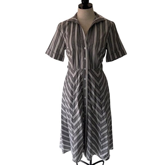 New Amy Kuschel Womens Midi Shirt Dress Size Small Short Sleeve Button Front